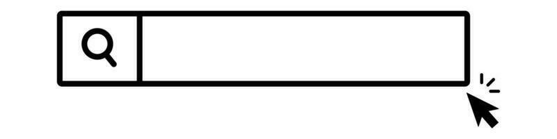 Internet search engine search box and mouse cursor icon. Vector. vector