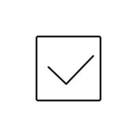 A square checkbox with a thin line. Vector. vector