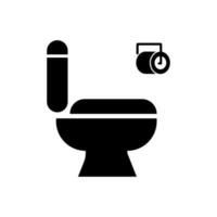 Toilet and toilet paper silhouette icon. Bathroom. Vector. vector