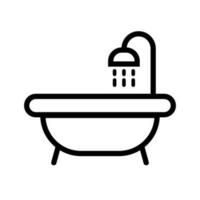 bañera y ducha icono. bañera icono. vector. vector