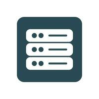 Square server icon. Web hosting. Cloud storage. Vector. vector
