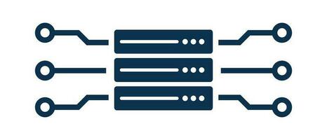 Cloud server and network icon. Hosting service symbol. Vector. vector