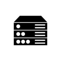 Silhouette icon of a server. Hosting service and cloud storage. Vector. vector