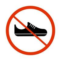 No Zapatos permitido. Por favor tomar apagado tu zapatos. vector. vector