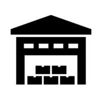 Logistics center silhouette icon. Warehouse. Vector. vector