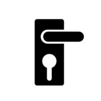 Door lock silhouette icon. Home security icon. Entrance security. Vector. vector