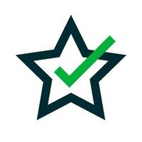 Star and check mark. Certification. Favorite. Vector. vector