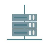 Server icon connected to the network. Vector. vector