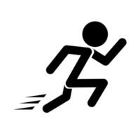 Full speed running person silhouette icon. Vector. vector