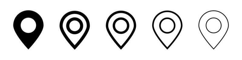 Map pin icon set. Map location. Marker of current location. Vector. vector