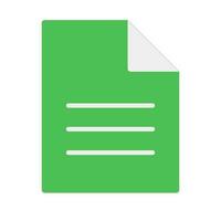 Flat design green sheet icon. File and data. Vector. vector