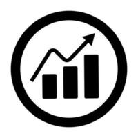 Round bar graph silhouette icon. Business performance. Vector. vector