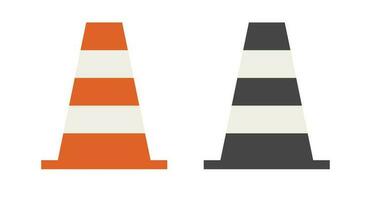 Safety cone icon set. Traffic cones. Construction site traffic control icon. Vector. vector