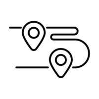 Simple map pins. Destination via icon. Vector. vector
