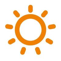 Orange sun icon. Sunny weather icon. Vector. vector