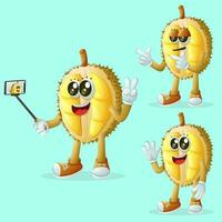 Cute durian characters as narcissistic vector