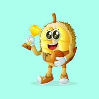 Cute durian characters playing basketball vector