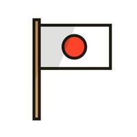 Flat design Japanese flag and pole icon. Vector. vector