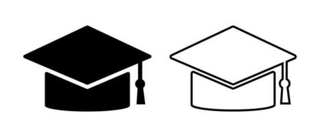 Graduation cap icon set. Graduating cap. Vector. vector