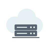 Cloud server icon. Web hosting. Server rack and cloud. Vector. vector