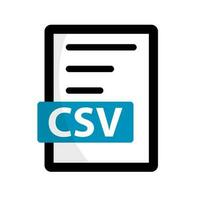 Flat design CSV file icon. Data sheet. Import or export file. Vector. vector