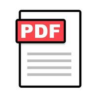 Flat design PDF file data icon. Electronic data icon. Vector. vector