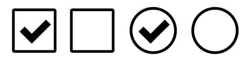 Set of square and circle checkbox icons. Vector. vector