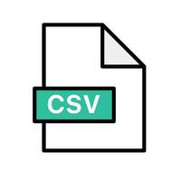 File with CSV extension. Vector. vector