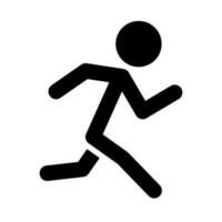 corriendo persona silueta icono. competencia. vector. vector