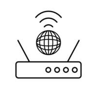 Simple router and internet browser icon. Vector. vector