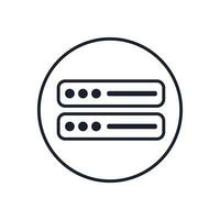 Computer server icon in a round circle. Cloud hosting. Vector. vector