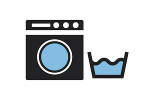 Washing machine and tub of water. vector