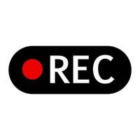 REC icon with rounded corners. Recording sign. Vector. vector