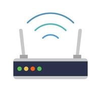 Flat design router icon. Network communication relay equipment. Vector. vector