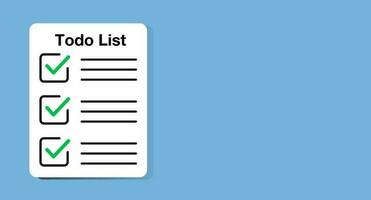 To-do list and blue background. Vector. vector