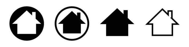 casa silueta icono colocar. hogar iconos vector. vector