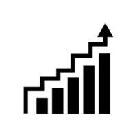 Stairway rising bar graph silhouette icon. Vector. vector