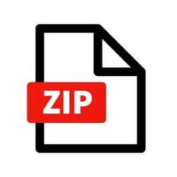 Red ZIP file icon. Compressed data file. Computer file. Vector. vector