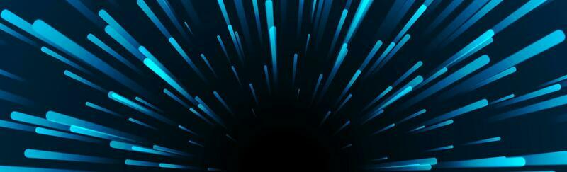 Dark blue neon space starburst abstract background