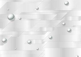 Grey tech abstract background with silver pearl beads vector