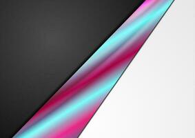 Contrast abstract corporate background with holographic glossy stripe vector