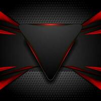 Abstract shiny hi-tech futuristic red and black background vector