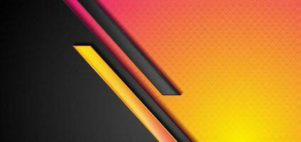 Black and colorful abstract tech geometric background vector