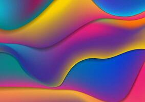 Colorful liquid holographic waves abstract background vector