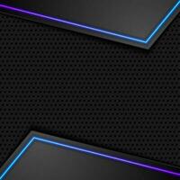 Futuristic technology background with glowing neon lines vector
