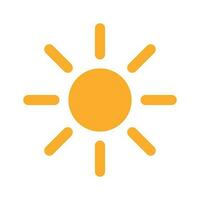 Orange sun icon. Sunny. Brightness adjustment. Vector. vector