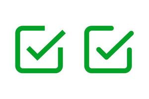 Rounded corner and corner checkbox icon set. Vector. vector