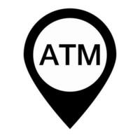 ATM map pin silhouette icon. Vector. vector