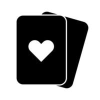 Heart playing cards silhouette icon. Vector. vector