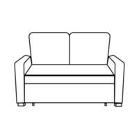 Retro sofa line icon. Living room furniture. Vector illustration EPS 10. Editable stroke.